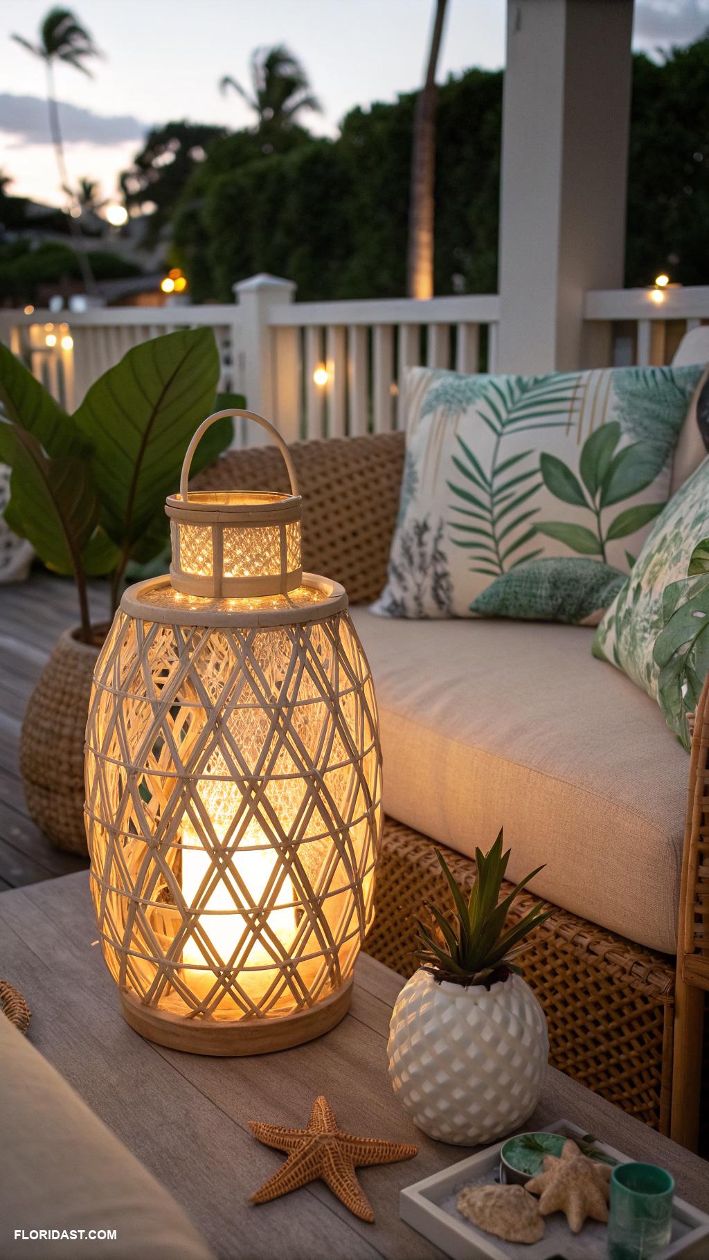 wicker furniture Wicker lanterns for evening ambiance